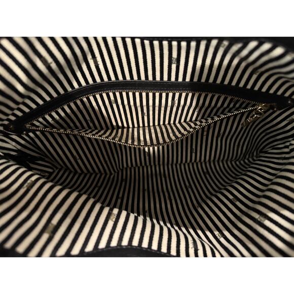 Vintage LAMB Designer Tote Clutch Bag Monogrammed Leather Iconic Sheep Logo - Picture 10 of 11